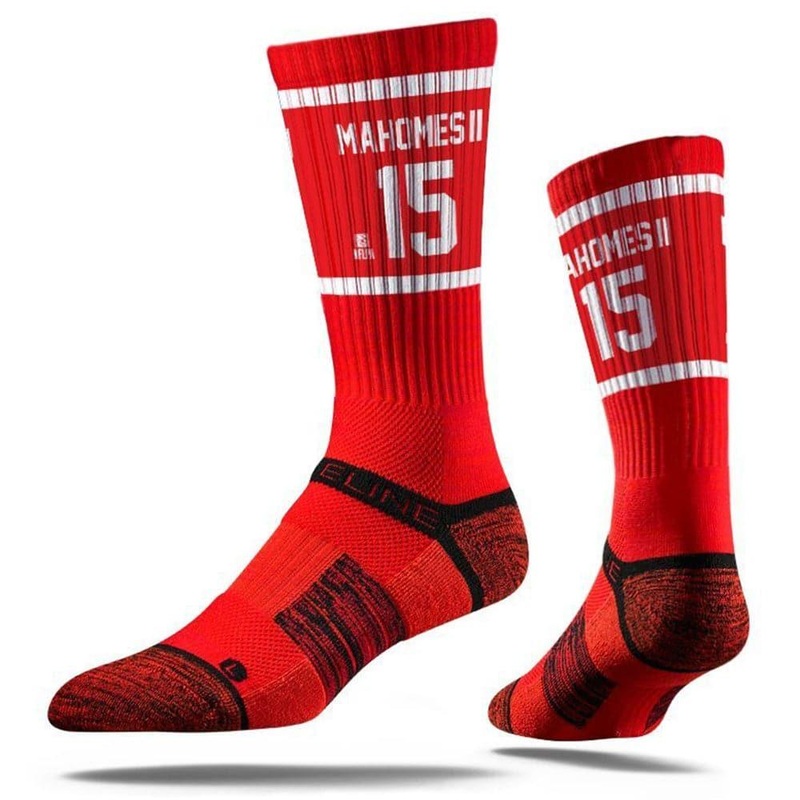 Patrick Mahomes Kansas City Chiefs Strideline NFL Sherzy Premium Crew Socks – Red