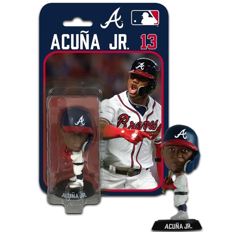 Ronald Acuna Jr Atlanta Braves Imports Dragon MLB 4″ Bobblehead Figure