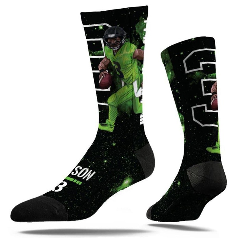 Russell Wilson Seattle Seahawks Strideline NFL Galaxy Classic Crew Socks – Black