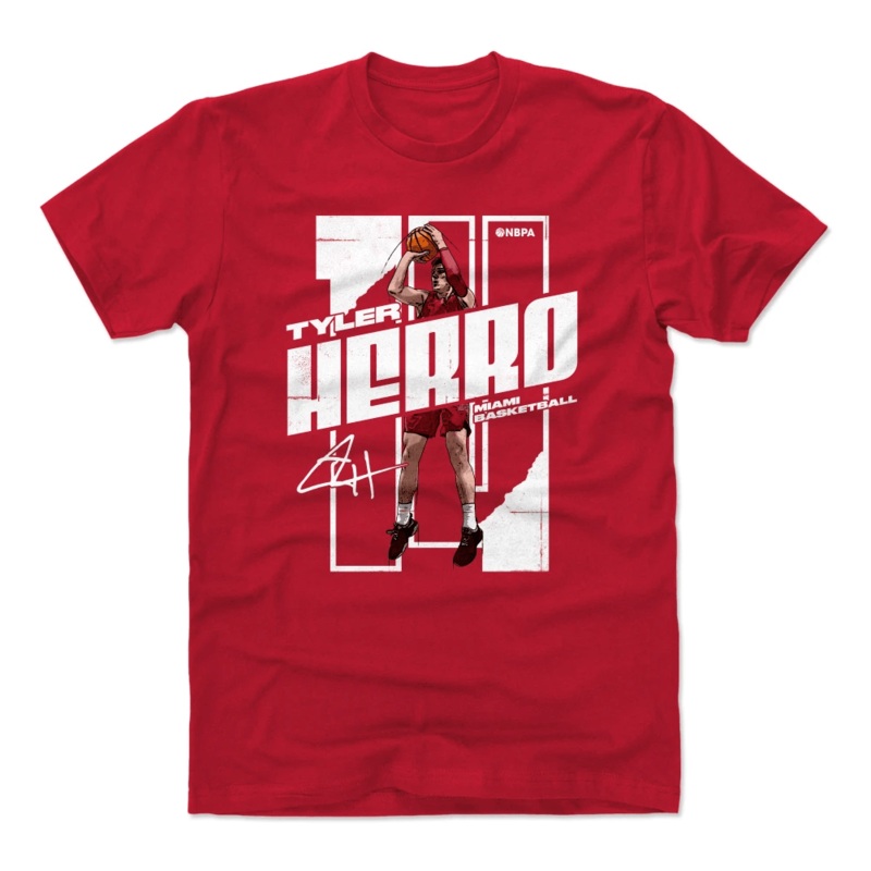 Tyler Herro Miami Heat 500 Level NBA Stretch T-Shirt – Red