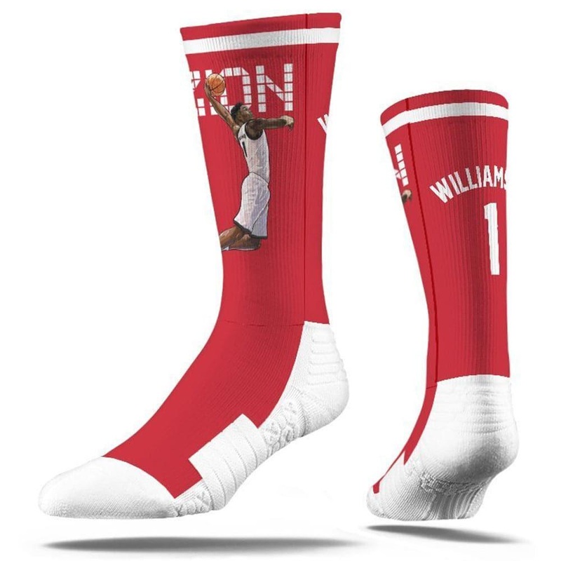 Zion Williamson New Orleans Pelicans Strideline NBA Action Premium Crew Socks – Red