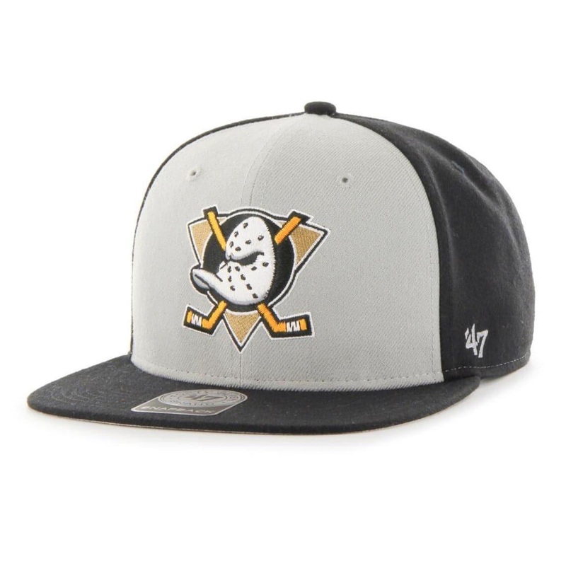 Anaheim Mighty Ducks ’47 NHL Sure Shot Captain Snapback Hat – Grey/Black