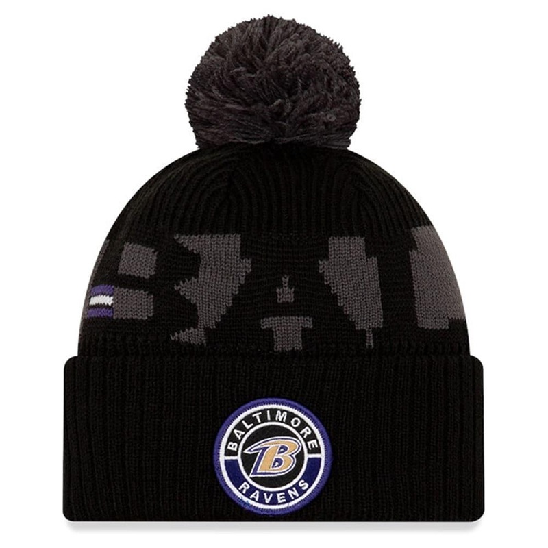 Baltimore Ravens New Era NFL 2020 Team Colour Sideline Knit Beanie