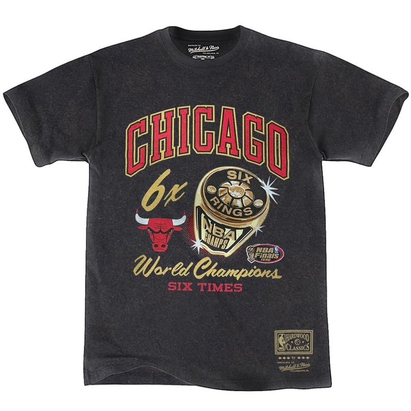 Chicago Bulls Mitchell & Ness NBA Bling Rings Vintage T-Shirt – Black