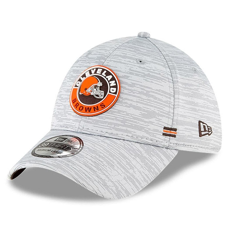 Cleveland Browns New Era NFL 2020 Sideline 39THIRTY Flex Fit Curve Hat – Grey
