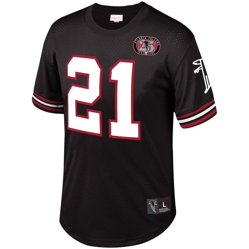 Deion Sanders Atlanta Falcons Mitchell & Ness NFL Player Mesh V-Neck – Black