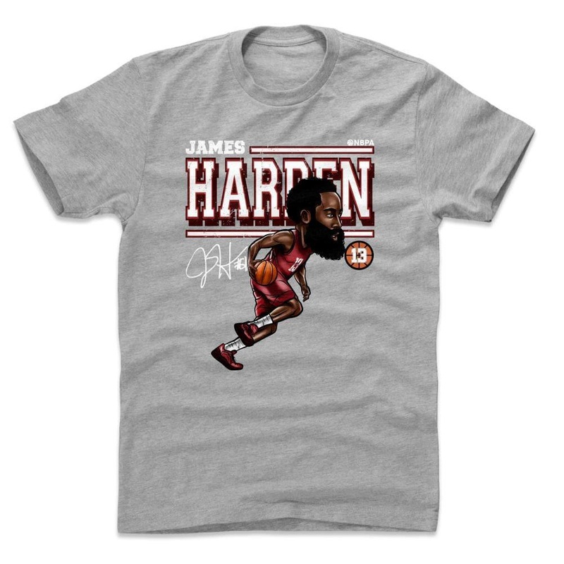 James Harden Houston Rockets 500 Level NBA Cartoon T-Shirt – Grey