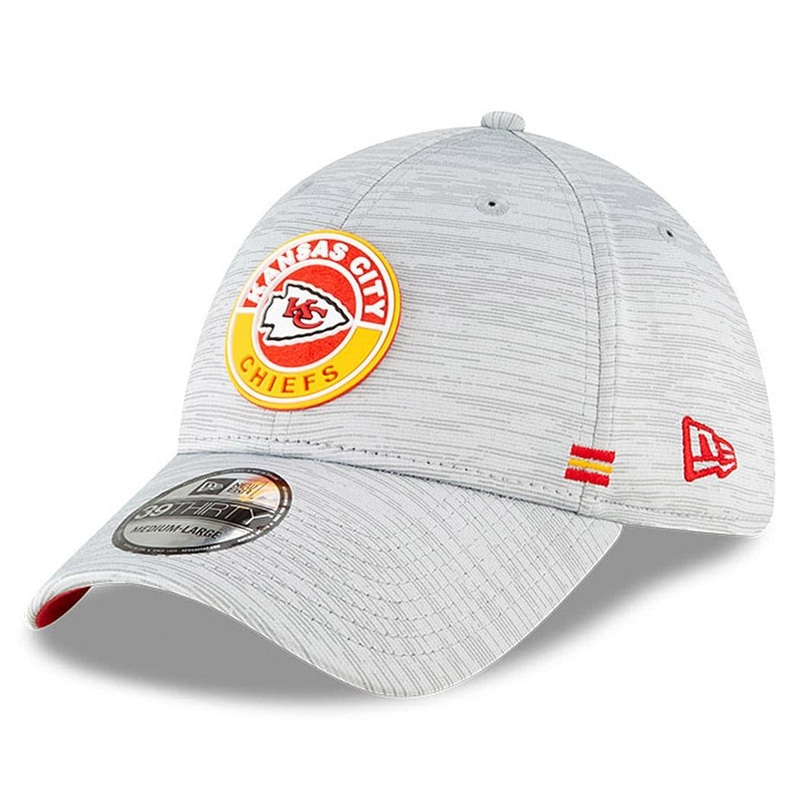 Kansas City Chiefs New Era NFL 2020 Sideline 39THIRTY Flex Fit Curve Hat – Grey