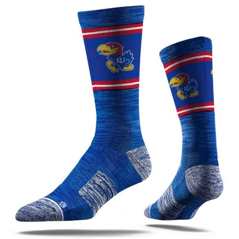 Kansas Jayhawks Strideline NCAA Team Stripe Classic Crew Socks – Blue