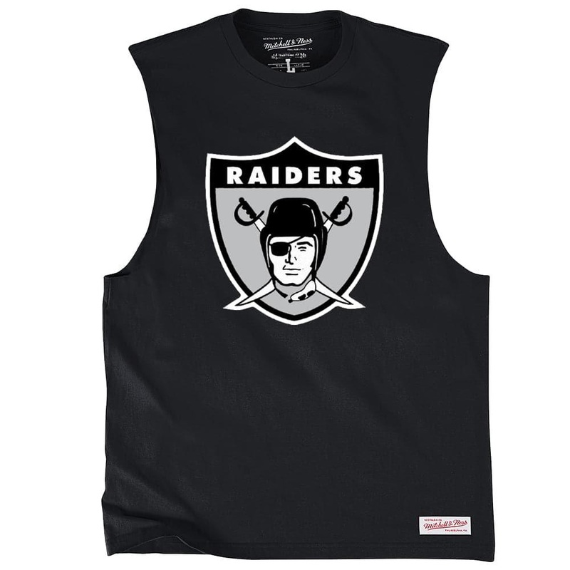 Las Vegas Raiders Mitchell & Ness NFL Retro Logo Sleeveless Muscle T-Shirt – Black