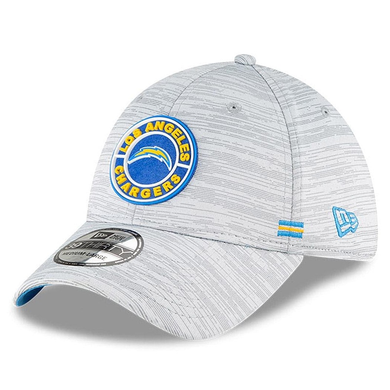 Los Angeles Chargers New Era NFL 2020 Sideline 39THIRTY Flex Fit Curve Hat – Grey