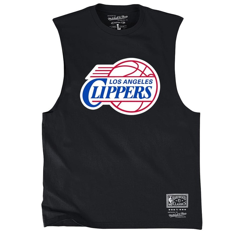 Los Angeles Clippers Mitchell & Ness NBA HWC Retro Logo Sleeveless Muscle T-Shirt – Black