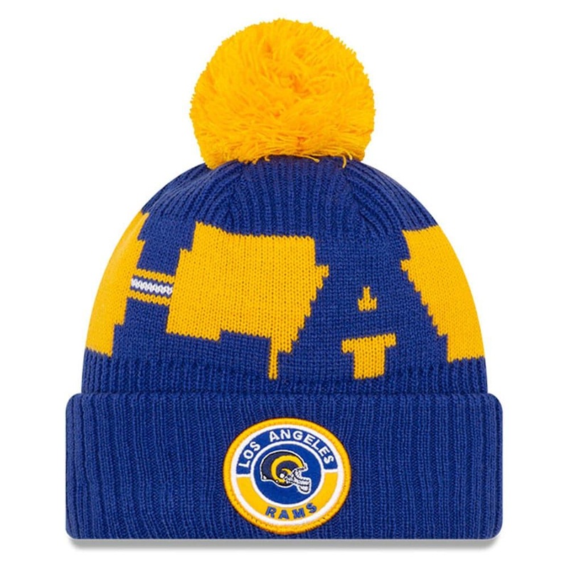 Los Angeles Rams Throwback New Era NFL 2020 Throwback Sideline Knit Beanie – Blue