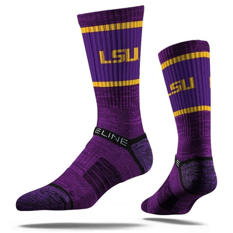LSU Tigers Strideline NCAA Team Stripe Premium Crew Socks – Purple