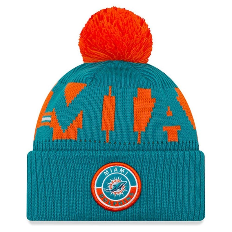 Miami Dolphins New Era NFL 2020 Team Colour Sideline Knit Beanie – Aqua