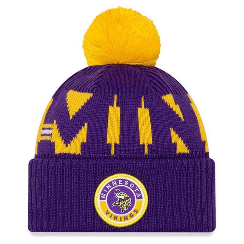 Minnesota Vikings New Era NFL 2020 Team Sideline Knit Beanie – Purple