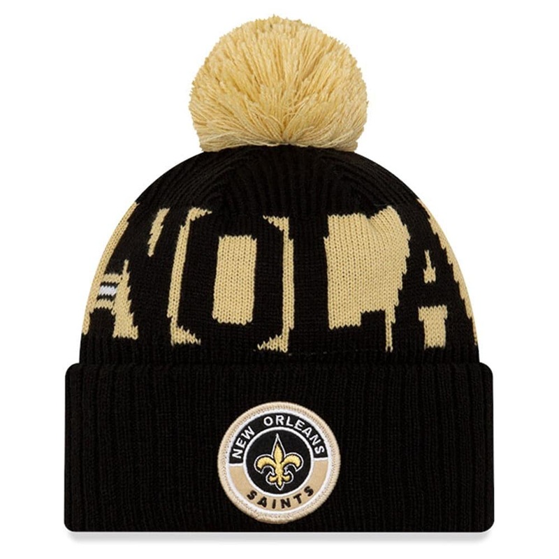 New Orleans Saints New Era NFL 2020 Team Sideline Knit Beanie – Black