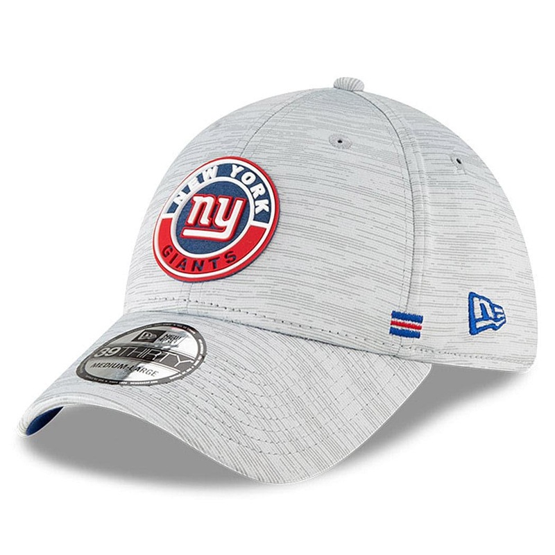 New York Giants New Era NFL 2020 Sideline 39THIRTY Flex Fit Curve Hat – Grey