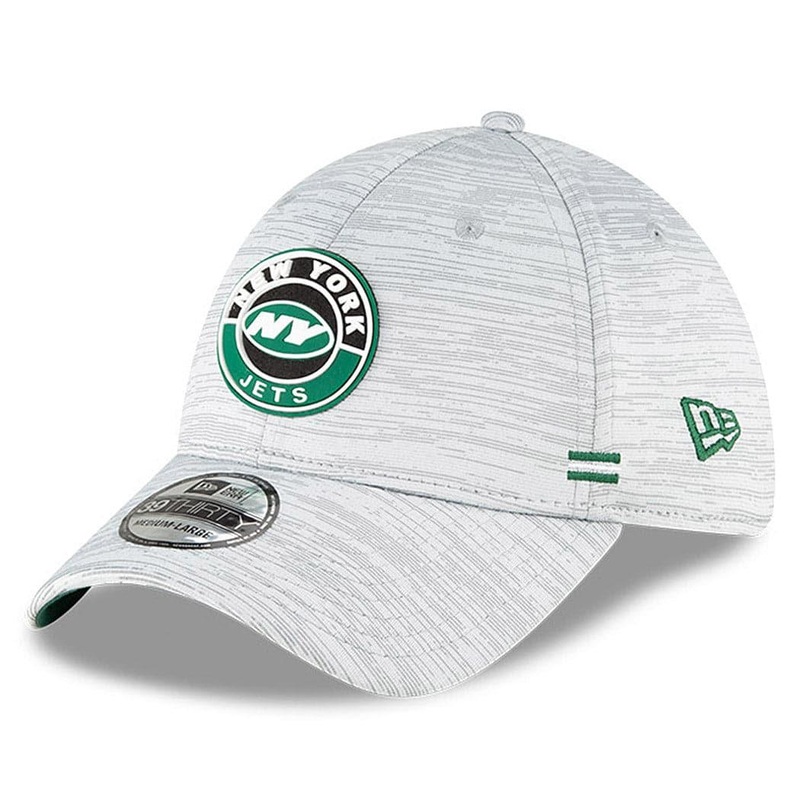 New York Jets New Era NFL 2020 Sideline 39THIRTY Flex Fit Curve Hat – Grey