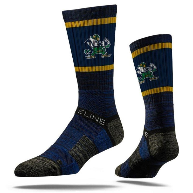 Notre Dame Fighting Irish Strideline NCAA Team Stripe Premium Crew Socks – Navy