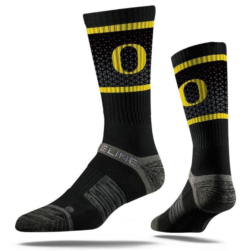 Oregon Ducks Strideline NCAA Team Stripe Premium Crew Socks – Black