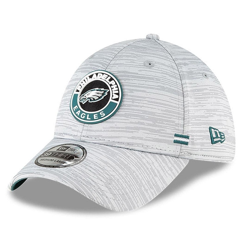 Philadelphia Eagles New Era NFL 2020 Sideline 39THIRTY Flex Fit Curve Hat – Grey