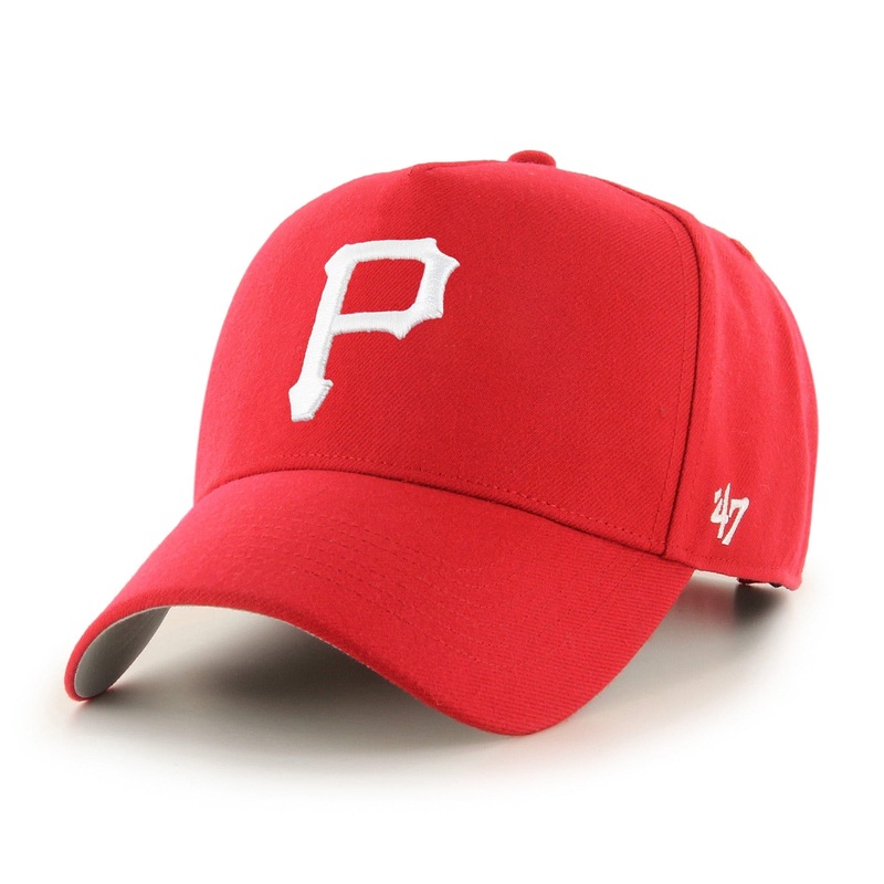 Pittsburgh Pirates 47 MLB White Logo MVP DT Curve Snapback Hat – Red