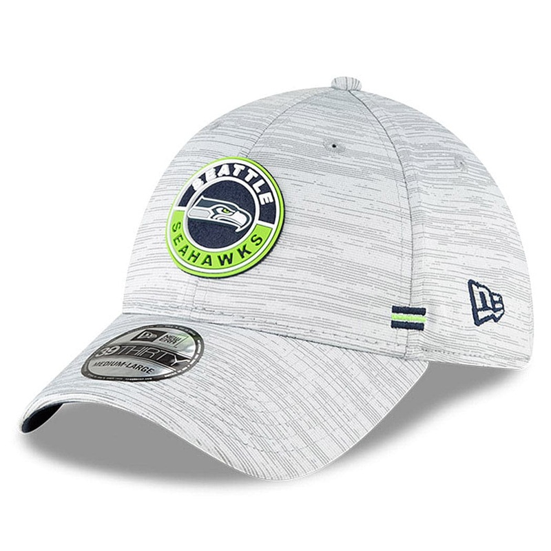Seattle Seahawks New Era NFL 2020 Sideline 39THIRTY Flex Fit Curve Hat – Grey