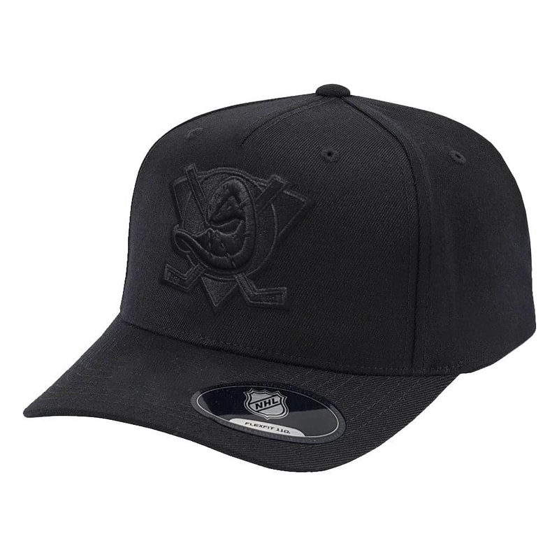 Anaheim Mighty Ducks NHL Black On Black 110 Snapback Hat – Black