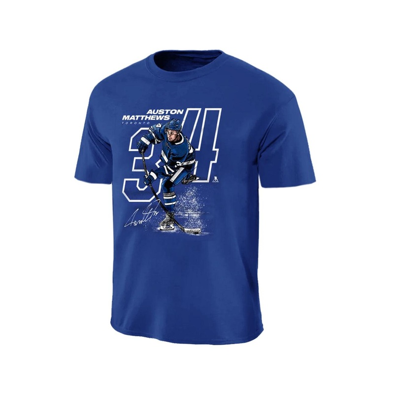 Auston Matthews Toronto Maple Leafs 500 Level NHL Offset T-Shirt – Blue