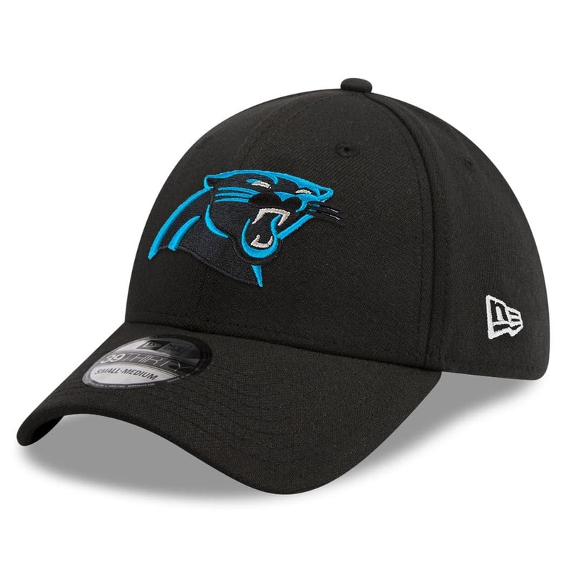 Carolina Panthers New Era NFL Team 39THIRTY Flex Fit Curve Hat – Black
