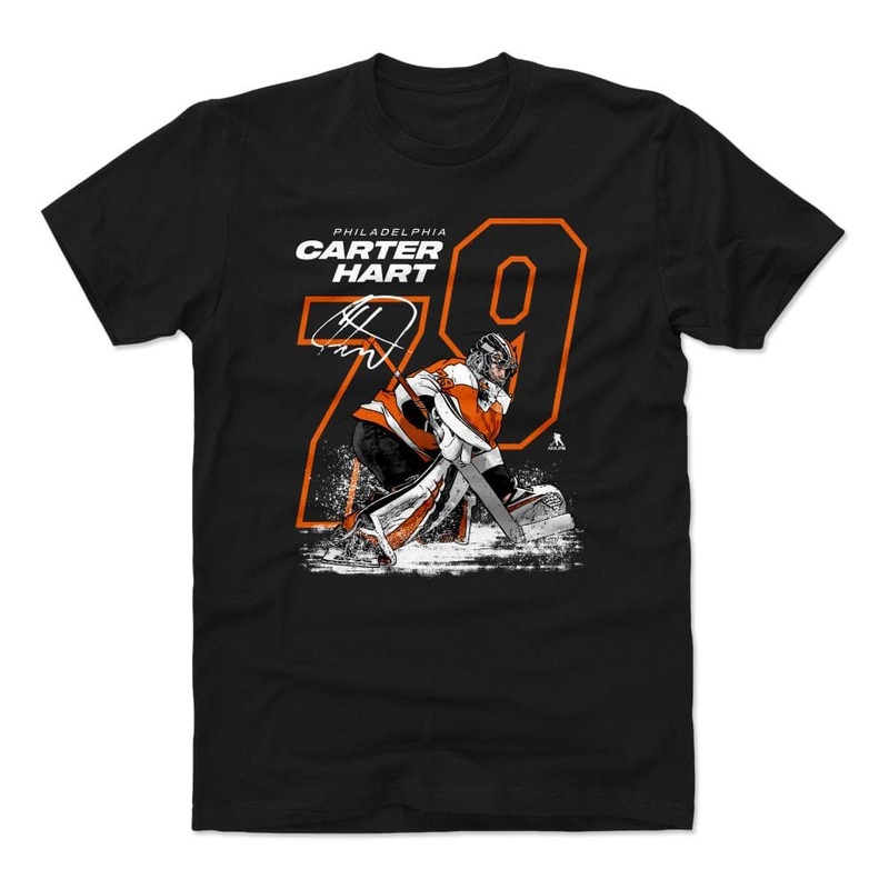 Carter Hart Philadelphia Flyers 500 Level NHL Outline T-Shirt – Black