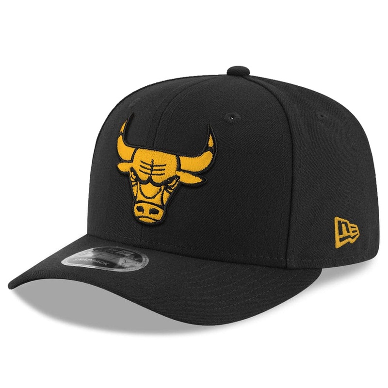 Chicago Bulls New Era NBA Amber Logo 9FIFTY OF Pre-Curved Snapback Hat – Black