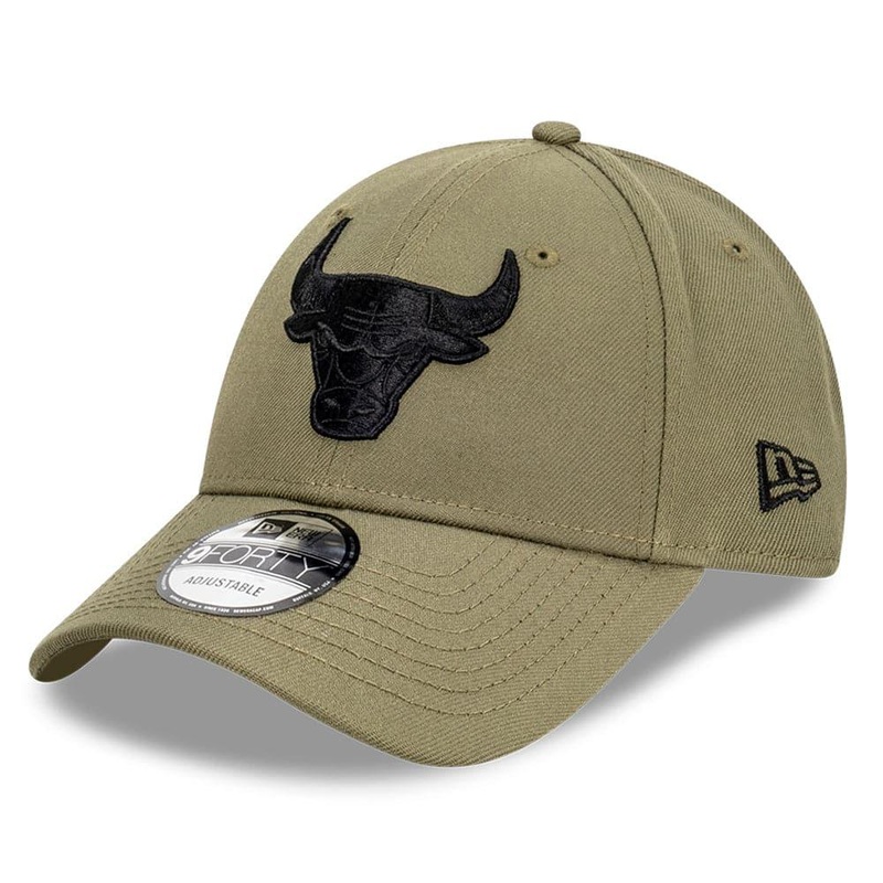 Chicago Bulls New Era NBA Black Tonal 9FORTY Snapback Curve Hat – Olive