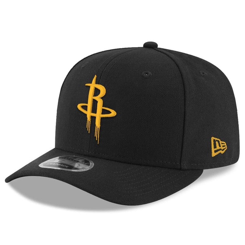 Houston Rockets New Era NBA Amber Logo 9FIFTY OF Pre-Curved Snapback Hat – Black