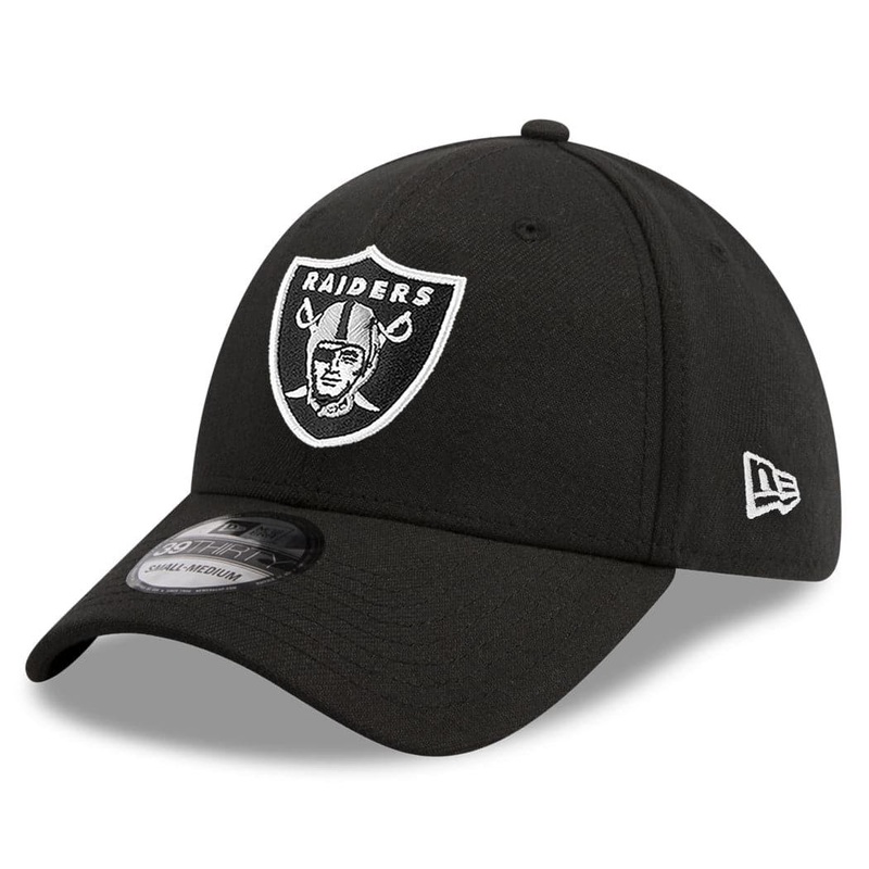 Las Vegas Raiders New Era NFL Team 39THIRTY Flex Fit Curve Hat – Black