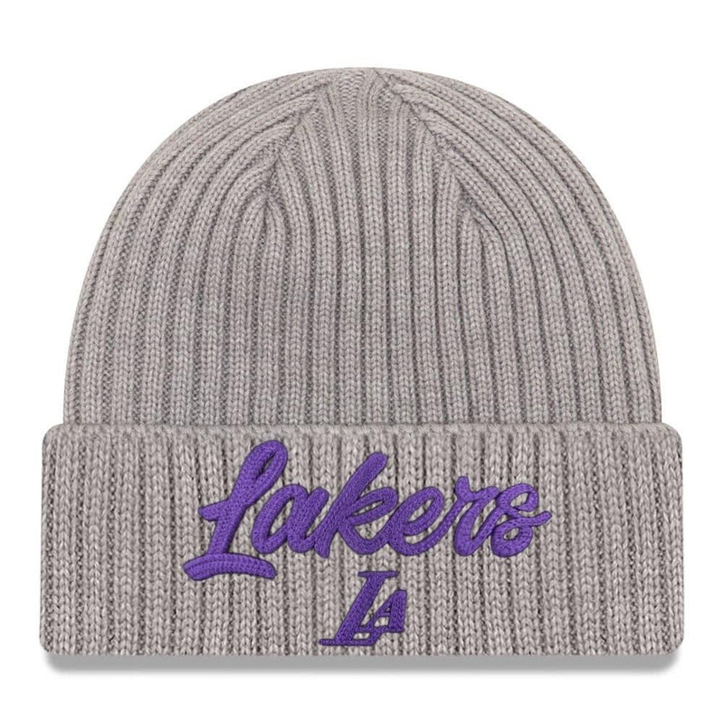 Los Angeles Lakers New Era 2020 NBA Draft Knit Beanie – Heather Grey