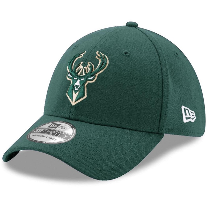 Milwaukee Bucks New Era NBA Team 39THIRTY Flex Fit Curve Hat – Green