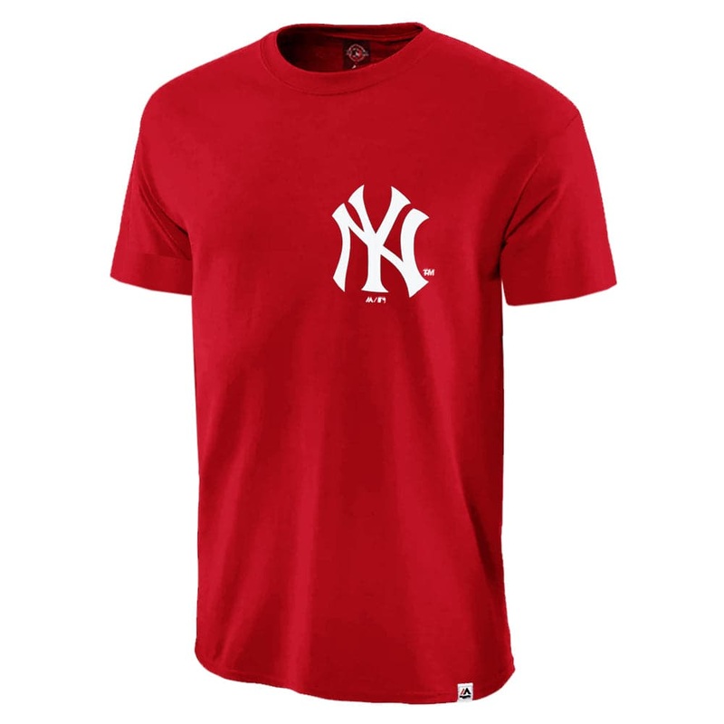 New York Yankees Majestic MLB Jeaner T-Shirt – Red
