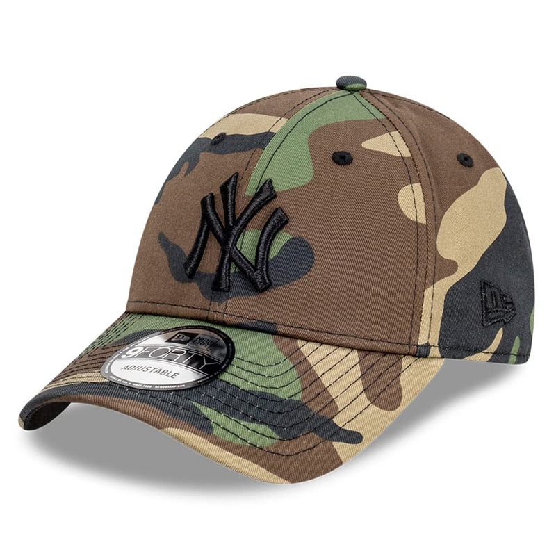 New York Yankees New Era MLB Black Tonal 9FORTY Snapback Curve Hat – Camo