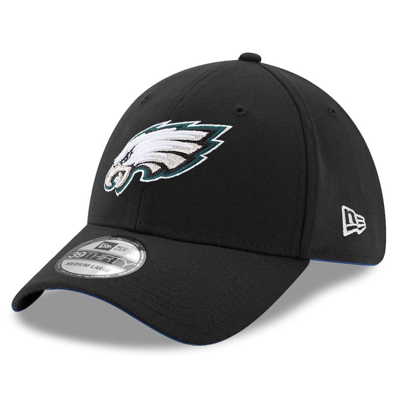 Philadelphia Eagles New Era NFL Team 39THIRTY Flex Fit Curve Hat – Black