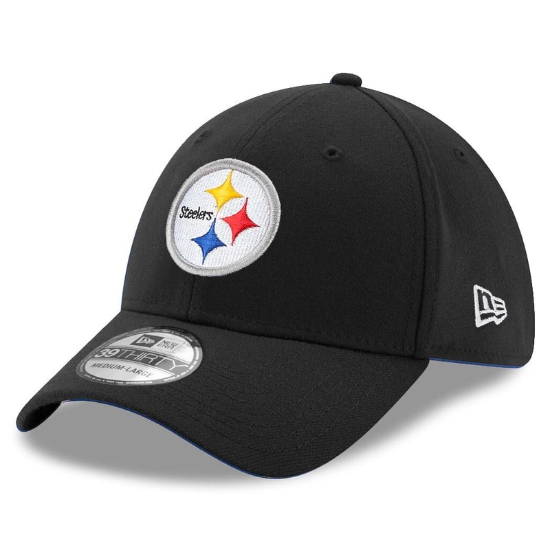 Pittsburgh Steelers New Era NFL Team 39THIRTY Flex Fit Curve Hat – Black