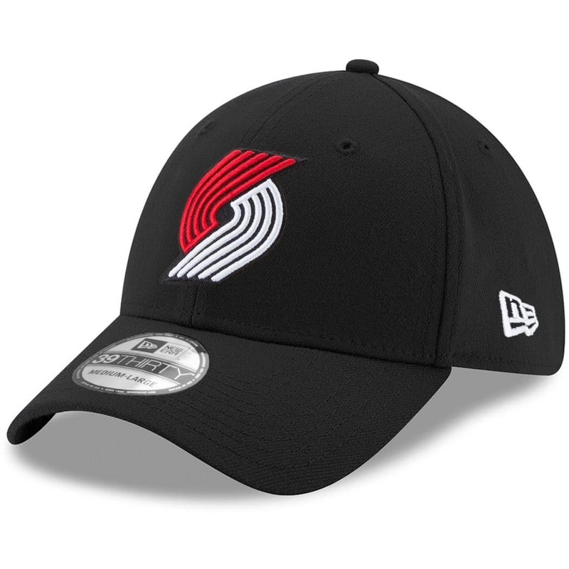 Portland Trail Blazers New Era NBA Team 39THIRTY Flex Fit Curve Hat – Black