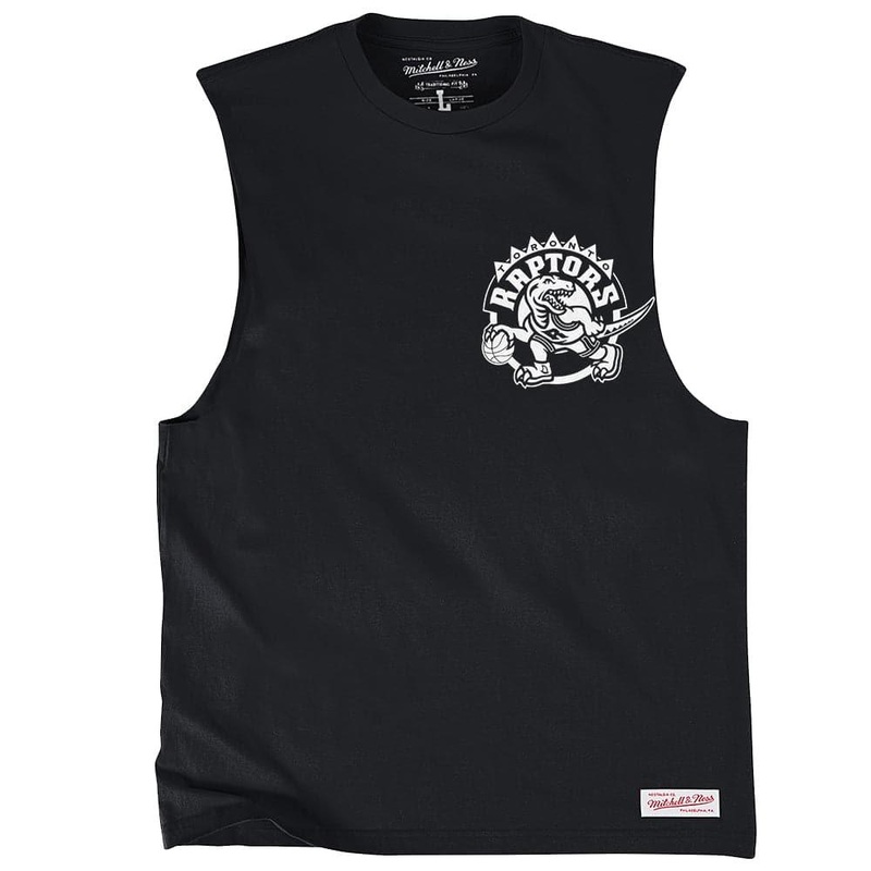 Toronto Raptors Mitchell & Ness NBA Black & White HWC Muscle T-Shirt – Black