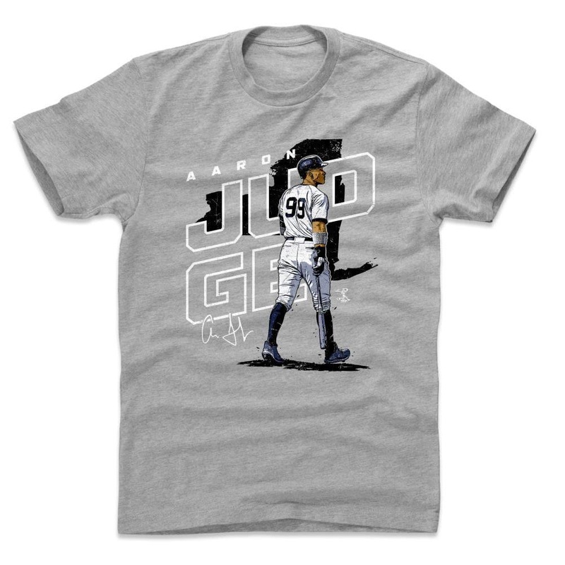 Aaron Judge New York Yankees 500 Level MLB Map T-Shirt – Grey