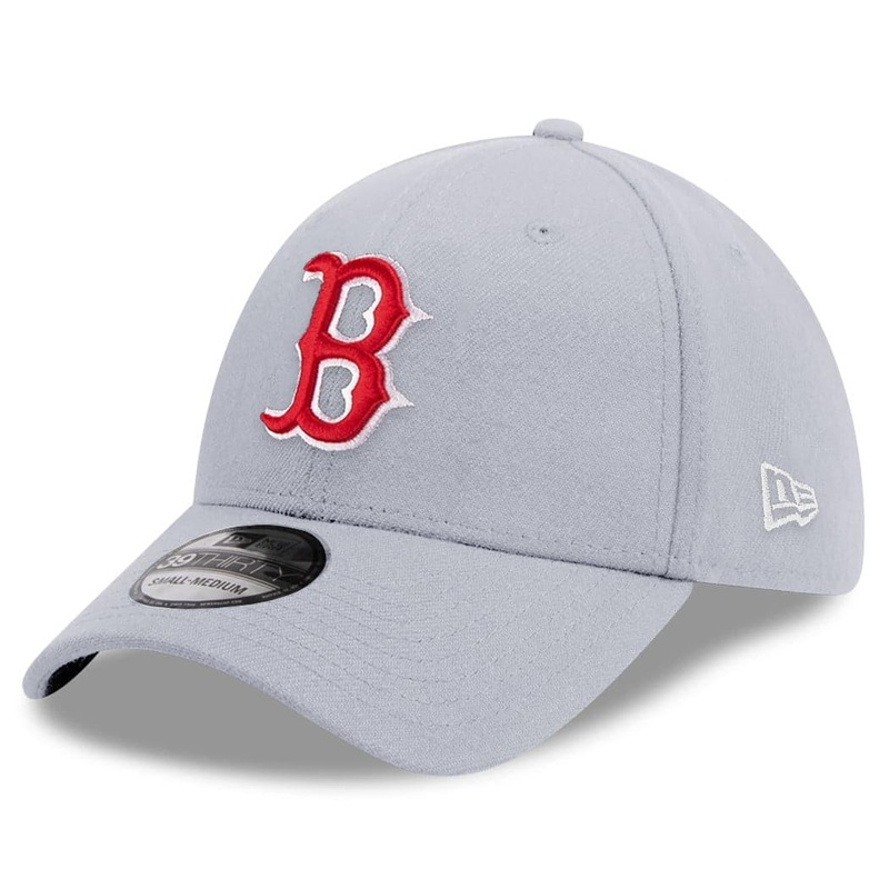 Boston Red Sox New Era MLB Team 39THIRTY Flex Fit Curve Hat – Grey