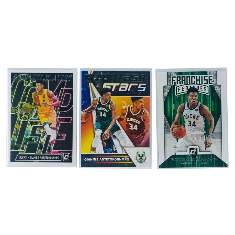 Giannis Antetokounmpo Milwaukee Bucks 2019-20 Panini NBA 3 Card Donruss Insert Set