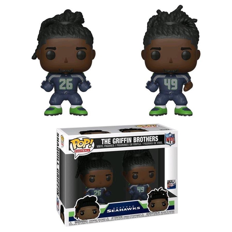Griffin Brothers Seattle Sehawks Funko NFL Pop 2 Pack Figure – Navy