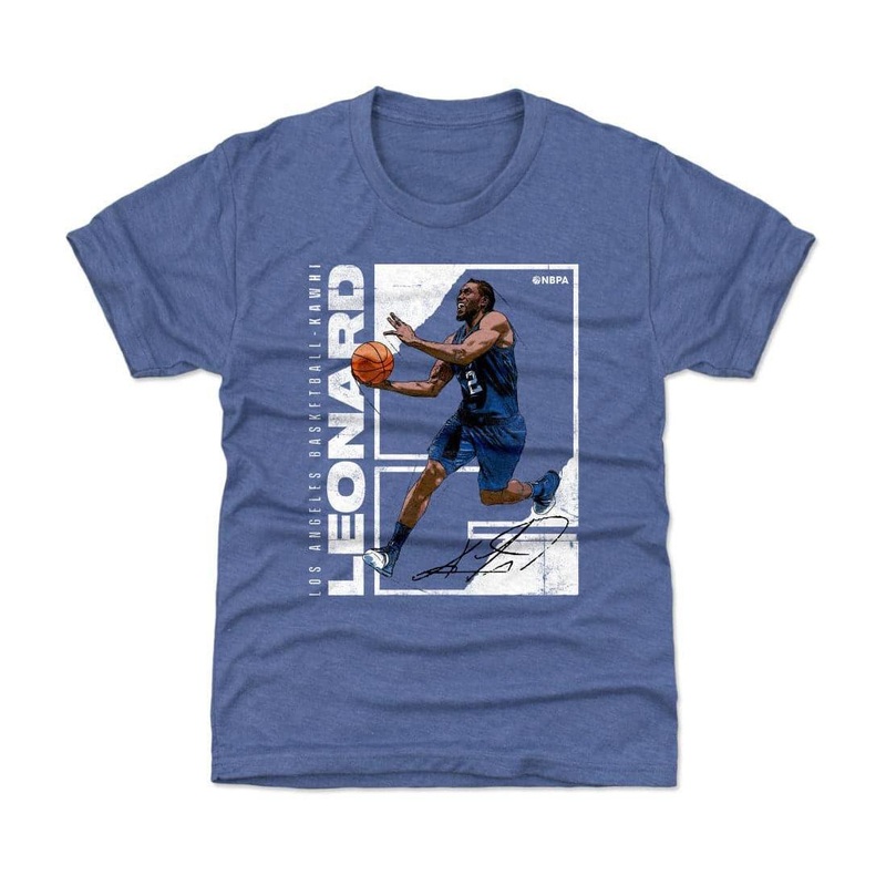 Kids/Youths Kawhi Leonard Los Angeles Clippers 500 Level NBA Stretch T-Shirt – Blue
