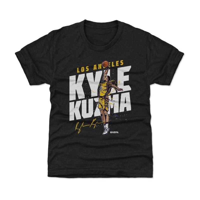Kids/Youths Kyle Kuzma Los Angeles Lakers 500 Level NBA Slam T-Shirt – Black